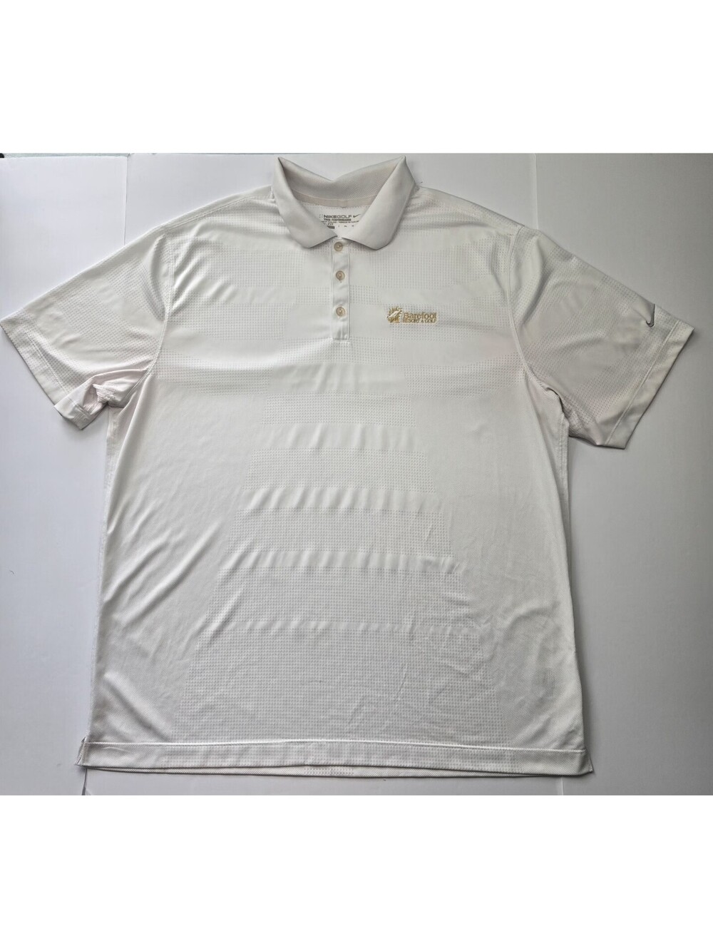 Nike Golf Tour Performance Polo Shirt Mens XXL White Dri Fit Barefoot Resort